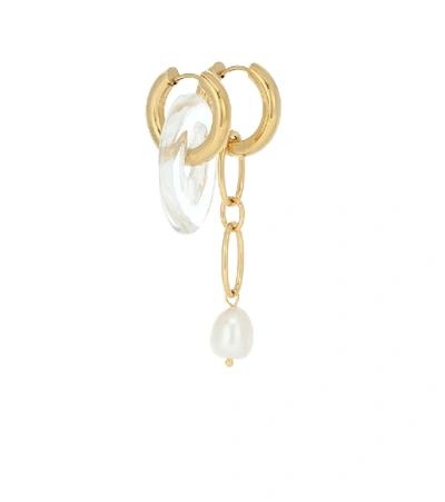 Timeless Pearly Mismatched Single Pearl Earrings In Gold