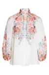 ZIMMERMANN BELLITUDE FLORAL BLOUSE,7267TBTD