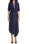 ADAM LIPPES ASYMMETRICAL STRETCH JERSEY MIDI DRESS,P20710JR