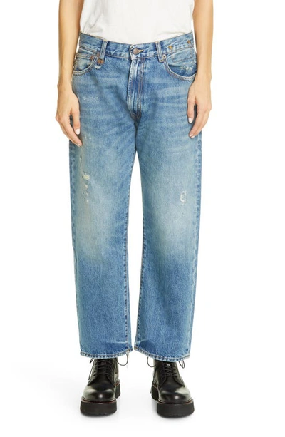 R13 Distressed Boyfriend Jeans In Blue