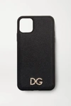 DOLCE & GABBANA CRYSTAL-EMBELLISHED TEXTURED-LEATHER IPHONE 11 PRO MAX CASE