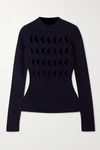 VICTORIA BECKHAM CUTOUT RIBBED WOOL-BLEND SWEATER