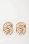 ALESSANDRA RICH OVERSIZED GOLD-PLATED CRYSTAL CLIP EARRINGS