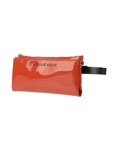 Mm6 Maison Margiela Faux Patent Leather Belt Bag In Rust