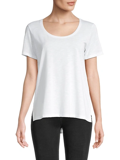 Theory Pinati Scoopneck T-shirt In White