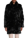 BELLE FARE Chevron Faux-Fur Jacket,0400012132676
