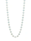 Saks Fifth Avenue 14k Yellow Gold Linked Blue Topaz Necklace