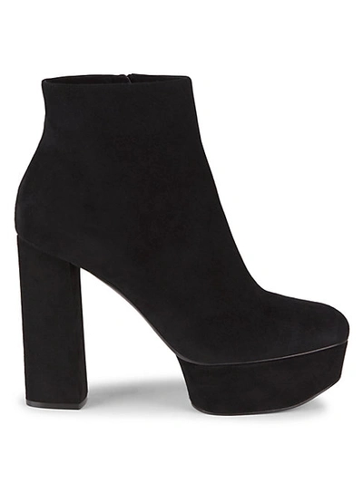 Casadei Suede Platform Ankle Boots In Black