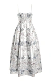 ERDEM Adalyn Metallic Satin Brocade Midi Dress,818411