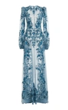 ZUHAIR MURAD ASTOR EMBROIDERED TULLE GOWN,823307