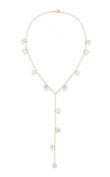 Charms Company Pearls Of Joy 14k Rose-gold And Pearl Lariat Necklace In White