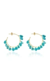 CHARMS COMPANY FALLEN SKY TURQUOISE 14K YELLOW GOLD HOOP EARRINGS,834425