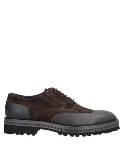 Alberto Guardiani Lace-up Shoes In Dark Brown