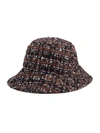 Dolce & Gabbana Multicolor Fabric Woven Wide Brim Bucket Hat In Melange Bianchi/beige