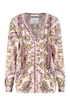 MOSCHINO PRINTED COTTON CARDIGAN,11466278