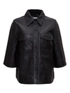 GANNI LEATHER SHIRT,F4945099