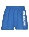 Obey Woman Shorts & Bermuda Shorts Bright Blue Size L Cotton In Blue