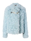 BURBERRY Light Blue Shearling Jacket,8030101