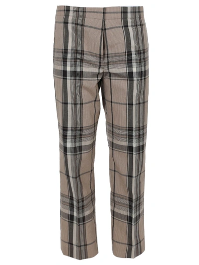 Burberry Check Print Isabelle Trousers In Grey