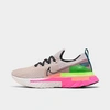 Nike Women's React Infinity Run Flyknit Running Sneakers From Finish Line In Violet Ash/pink Blast/atomic Pink/dark Smoke Grey