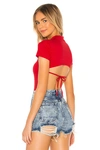 Superdown Yara Tie Back Bodysuit In Red