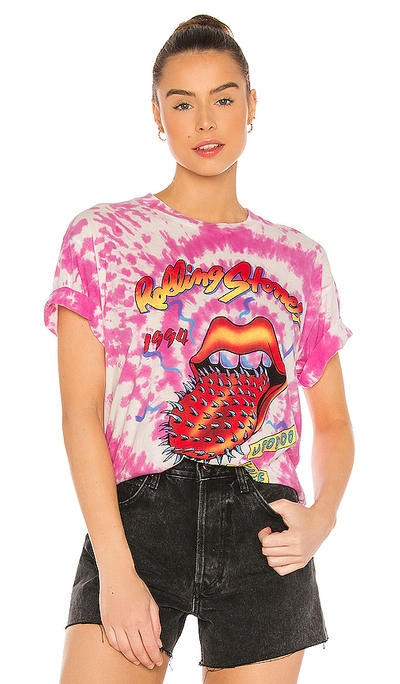 Daydreamer Rolling Stones Voodoo Lounge Tie Dye Graphic Tee In Pink Tie Dye