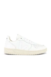 Veja + Net Sustain V-10 Leather Sneakers In Extra White