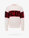 Gcds White Band Logo Sweatshirt In White