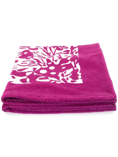 Eres Prawn Print Beach Towel In Purple