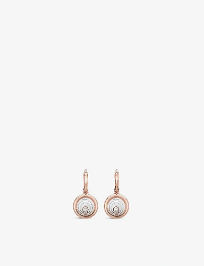 Chopard Happy Spirit 18k Rose Gold, 18k White Gold & Diamond Drop Earrings In White/rose Gold