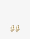ASTLEY CLARKE BIOGRAPHY DROPLET 18CT YELLOW-GOLD, SAPPHIRE AND MOONSTONE HOOP EARRINGS,R03656943