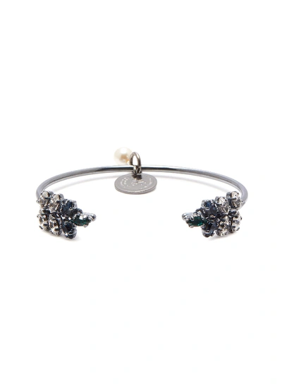 Anton Heunis 'leaf' Swarovski Crystal Pearl Cuff In Multi-colour