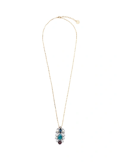 Anton Heunis 'leaf' Swarovski Crystal Pearl Pendant Necklace In Multi-colour