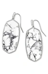 Kendra Scott Faceted Elle Drop Earrings In Rhodium White Howlite