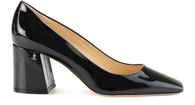 Jimmy Choo Dianne Square-toe Patent Leather Pumps In Black