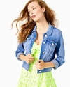 LILLY PULITZER SEASPRAY DENIM JACKET,006327