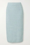 ADAM LIPPES RIBBED WOOL, SILK AND CASHMERE-BLEND MIDI SKIRT