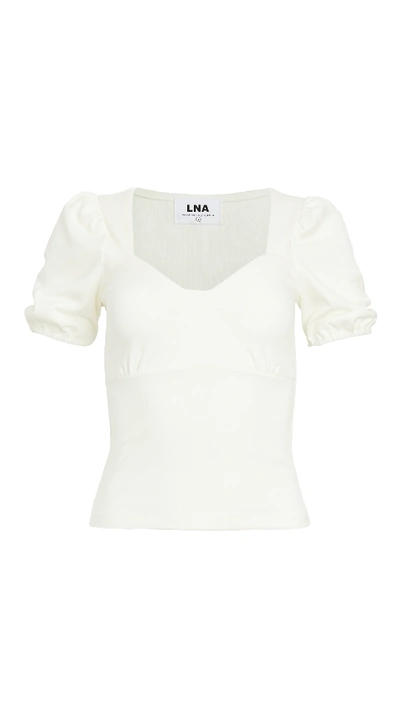 Lna Mariel Rib Top In Ivory