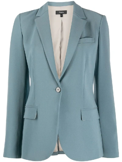 Theory One-button Blazer In Blue