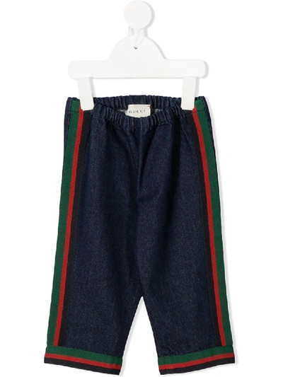Gucci Babies' Side-stripe Jeans In White