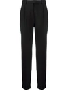 VICTORIA BECKHAM PLEATED FRONT TAPERED TROUSERS