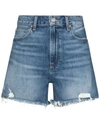 Paige Dani High-waisted Denim Shorts In Light Blue