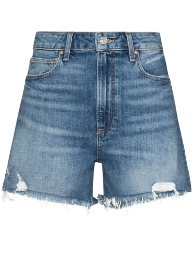 Paige Dani High-waisted Denim Shorts In Psych Destructed W/ Major Hem