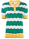 STELLA JEAN STRIPED KNITTED POLO SHIRT