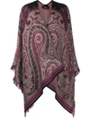 ETRO PAISLEY-PRINT FRAYED PONCHO