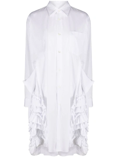 Comme Des Garçons Comme Des Garçons Long-sleeved Ruffled Detail Shirt In White