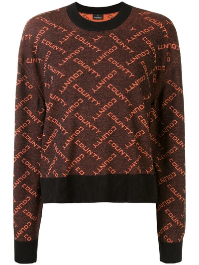 Marcelo Burlon County Of Milan All-over Logo Jumper In Black