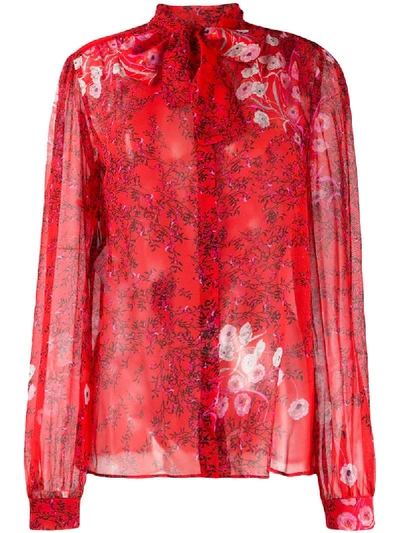 GIAMBATTISTA VALLI FLORAL PRINT CHIFFON BLOUSE 