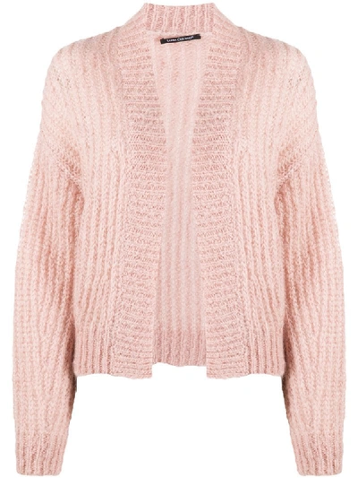 Luisa Cerano Fine Knit Cardigan In Pink