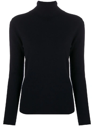 Allude Roll Neck Cashmere Jumper In Blue